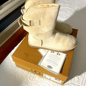 Warm and cozy boot can be worn upper or down with sheepskin lining